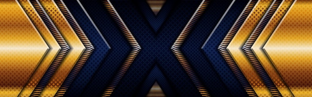 Vector abstract polygonal luxury golden line with dark navy blue background