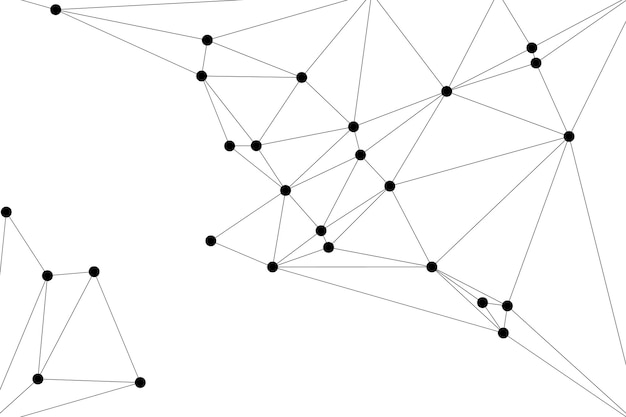 Abstract Polygonal Mesh met zwarte knooppunten en dunne lijnen Het creëren van een minimalistisch geometrisch netwerkpatroon