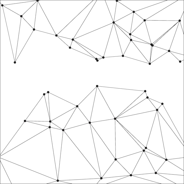 抽象的な多角網 黒のノードと薄い線で ミニマリストの幾何学的なネットワークパターンを作成します