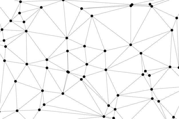 抽象的な多角網 黒のノードと薄い線で ミニマリストの幾何学的なネットワークパターンを作成します
