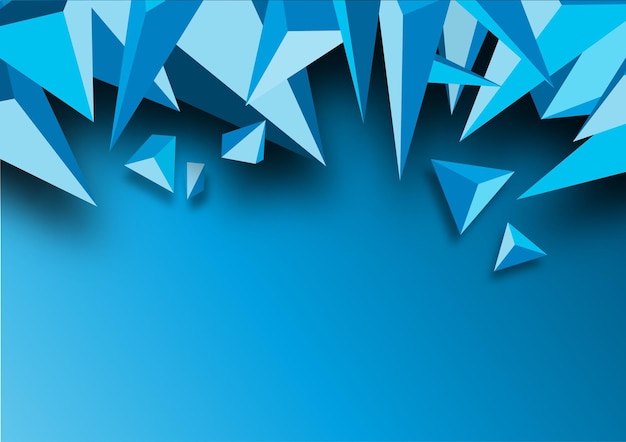 Vector abstract polygonal pattern blue triangles on gradient blue background