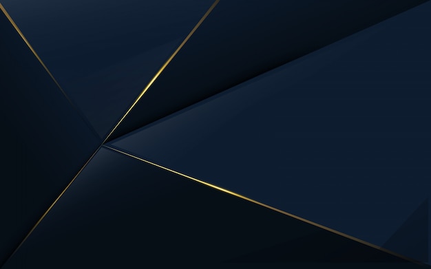 Vector abstract polygonal pattern luxury blue and gold background