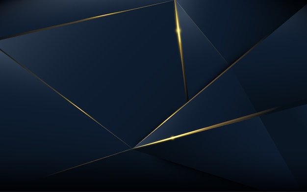 Abstract polygonal pattern luxury dark blue with gold