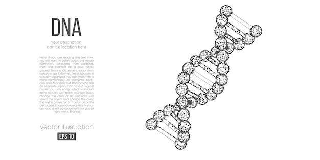Dnaの抽象的な多角形のシルエット