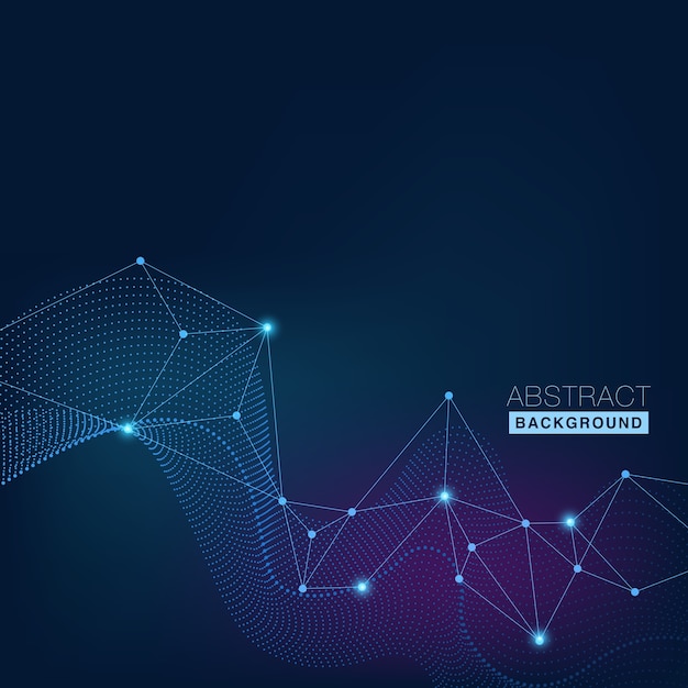 Abstract Polygonal Space Background with Connecting Dots and Lines