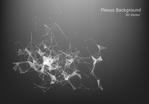 Abstract polygonal space low poly dark background with connecting dots and lines. Connection structure.