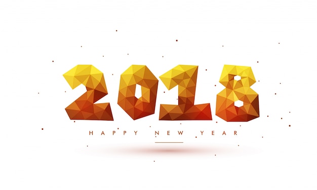 Вектор Аннотация полигональный текст 2018 года для празднования нового года.