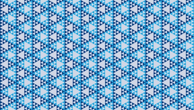 抽象的な多角形の三角形の飾り青い三角形の形幾何学的なシームレスパターンデザインテンプレート