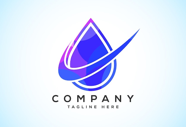 Abstract polygonal water drop logo sign symbol Low poly water drop Logo Geometric triangle shapes