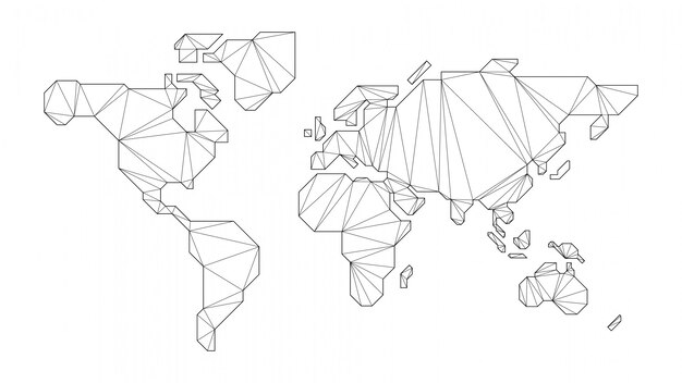 抽象的な多角形の世界地図