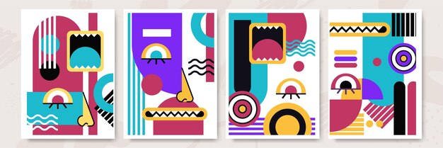 Abstract pop art collage surrealism face design vector illustration designed for nft token wallpaper poster crypto punk aesthetic poster nft token in crypto artwork for blockchain digital art