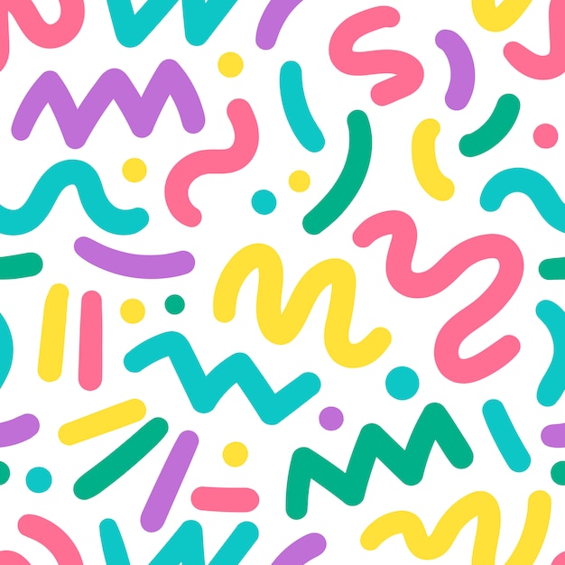 Abstract pop art seamless pattern. cute background in memphis style.