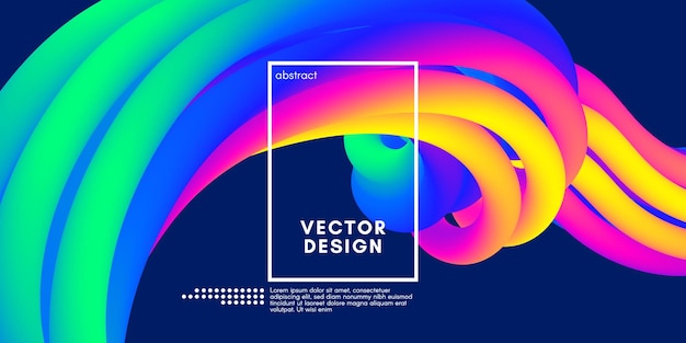 Vettore poster design astratto con forma d'onda fluida