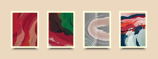 Абстрактный постер, нарисованный вручную акварельной кистью в наборе Дизайн для оформления фона, обложка открытки