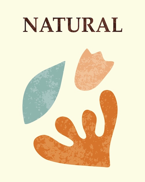 ベクトル マチス植物のレトロなスタイルに触発された抽象的なポスター オフィス ウォール アート インテリア デザインのテクスチャとベクトル イラスト