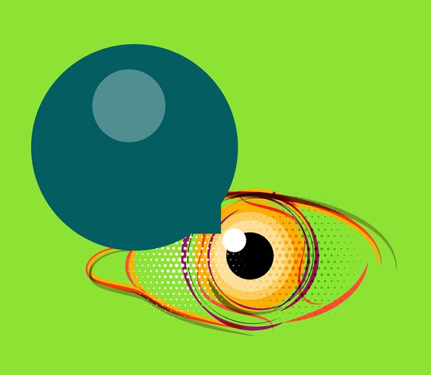 Vector abstract poster stylized eye with empty speech bubble