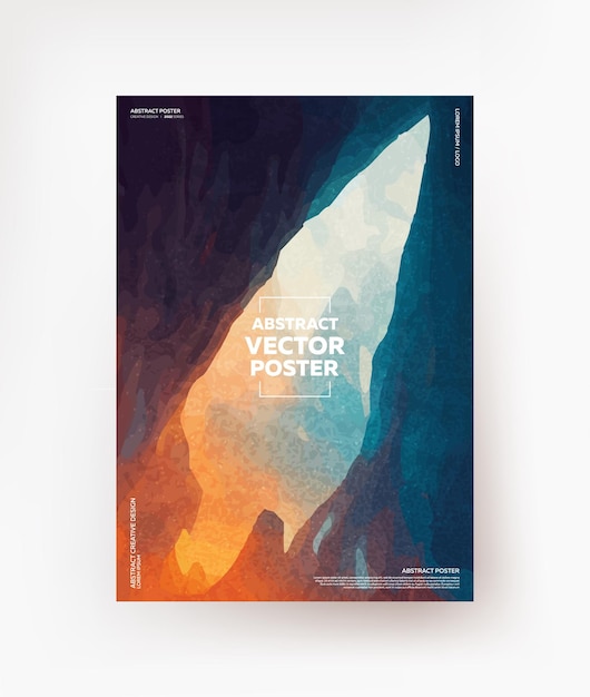 Vector abstract poster with a cleft in the rock. vector.