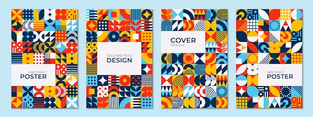 abstract poster with geometric shapes and patterns