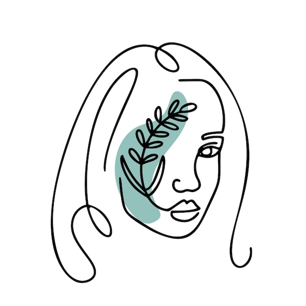Абстрактный плакат с минимальным женским лицом Стиль рисования одной линии