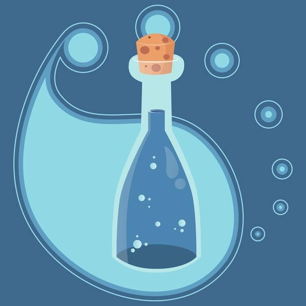 Abstract potion bottle of liquid vector illustration