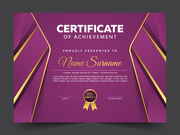 Abstract premium certificate of achievement