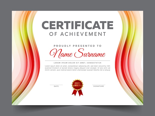 Vector abstract premium certificate of achievement