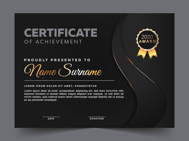 Vector abstract premium certificate of achievement