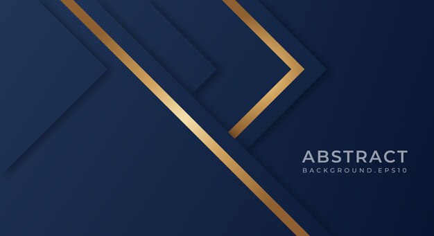 Abstract premium dark blue geometric overlap layer with stripes golden lines luxury style background