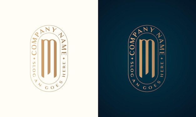 Abstract Premium luxury corporate identity elegant letter M logo design