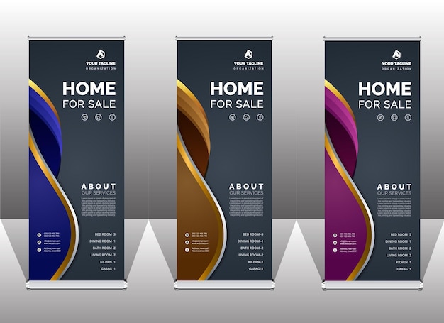 Vector abstract premium roll-up banner template