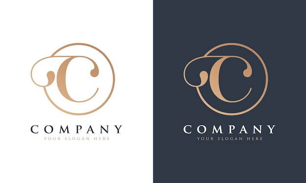 Abstract premium royal luxe elegant letter c-logo-ontwerp