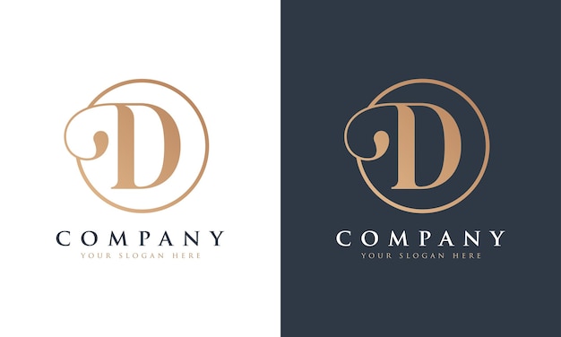 Abstract Premium Royal luxe elegant letter D-logo-ontwerp