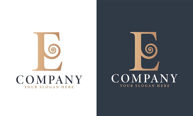 Abstract Premium Royal luxe elegant letter E-logo-ontwerp