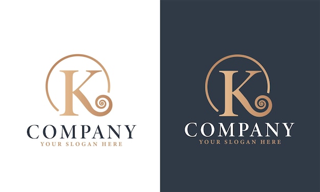 Abstract Premium Royal luxe elegant letter K-logo-ontwerp
