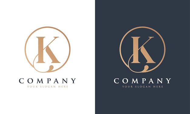 抽象的なプレミアムロイヤル高級エレガントな文字Kのロゴデザイン