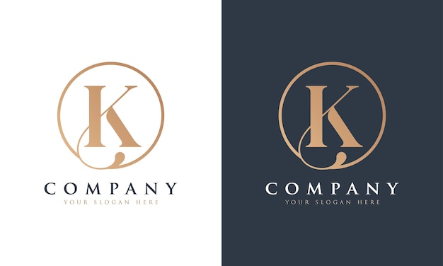 Abstract premium royal luxury elegant letter k logo design