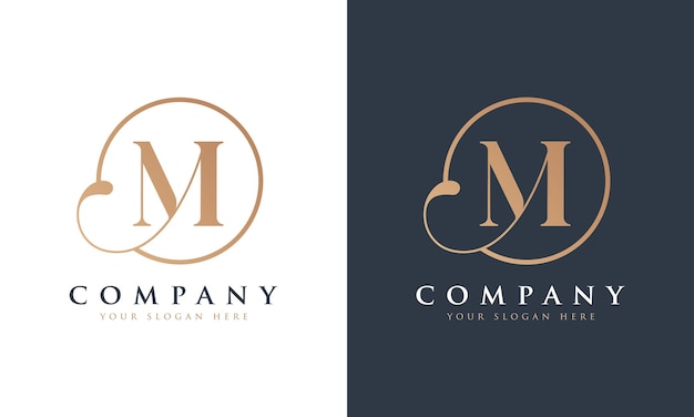 Abstract Premium Royal luxury elegant letter M logo design