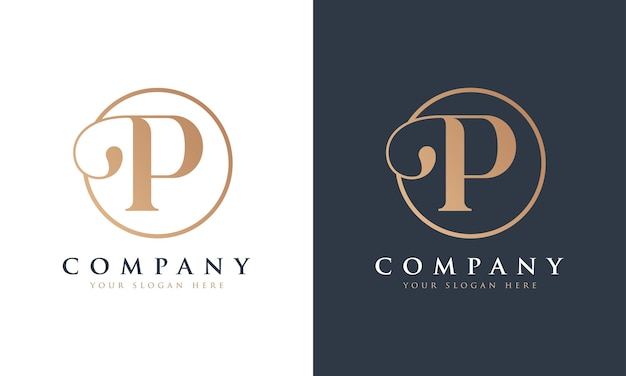 Abstract premium royal lusso elegante lettera p logo design