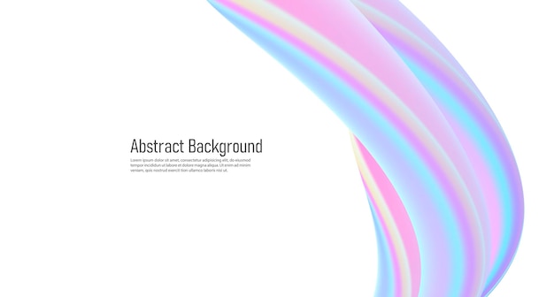 Abstract presentation cover with 3d vertical twist element soft glossy pastel design on white