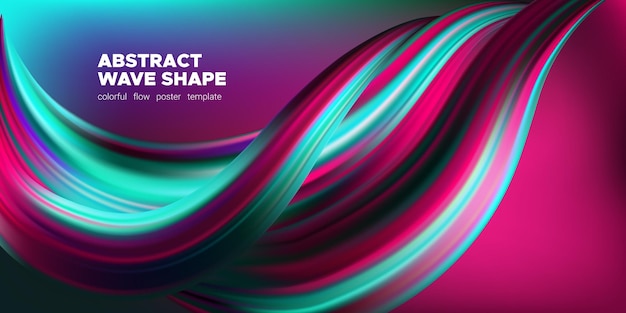 Vector abstract presentation template with wave fluid shape