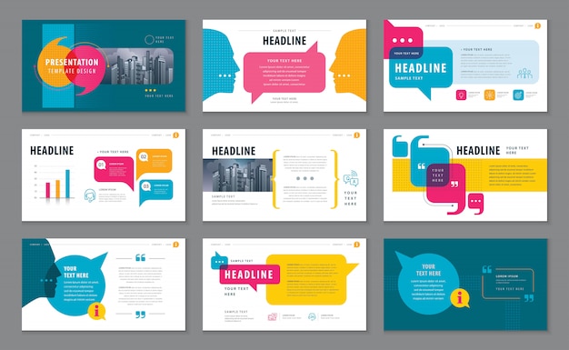 Vector abstract presentation templates