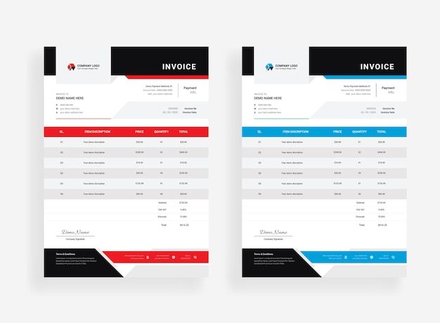Abstract Professional Business invoice template design