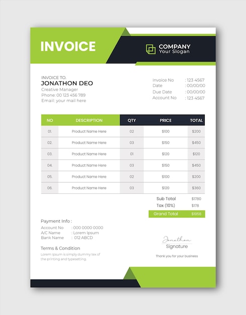 Abstract professional invoice and invoicing quotes template vector