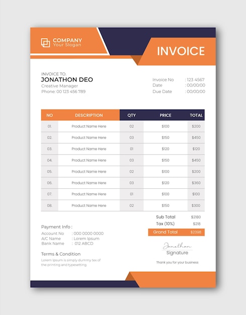 Abstract professional invoice and invoicing quotes template vector