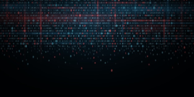 Vector abstract programming background. glowing binary software code.