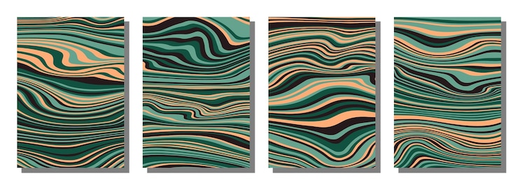 Vector abstract psychedelic groovy set background
