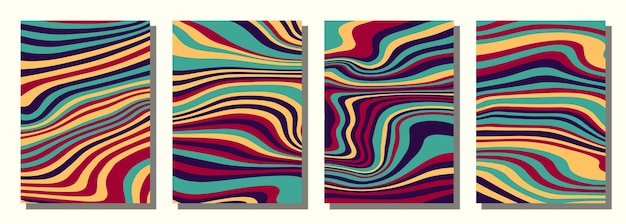 Abstract psychedelic groovy set background