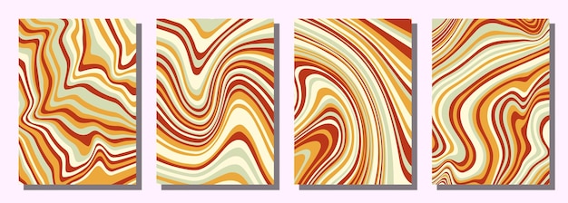 Abstract psychedelic groovy set background