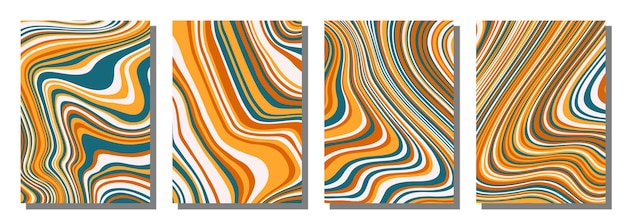 Abstract psychedelic groovy set background