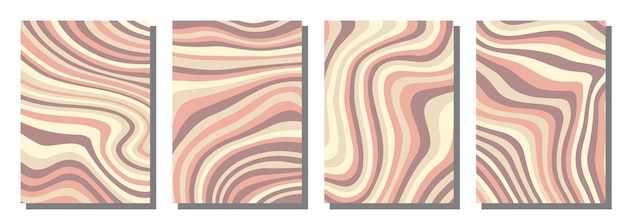 Abstract psychedelic groovy set background